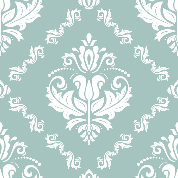 Classic seamless vector pattern. Damask orient ornament. Classic vintage light blue and white background. Orient pattern for fabric, wallpapers and packaging - Διάνυσμα, εικόνα