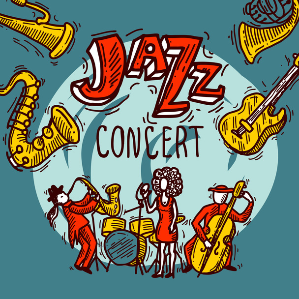 Jazz Sketch juliste
 - Vektori, kuva
