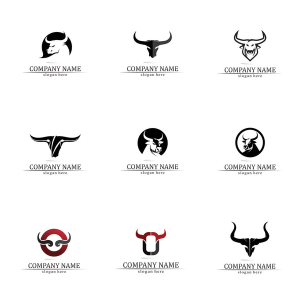 Bull horn logo and symbol template icons app - Vector, afbeelding