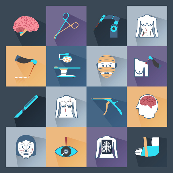 Surgery Icons Flat - Vector, Image