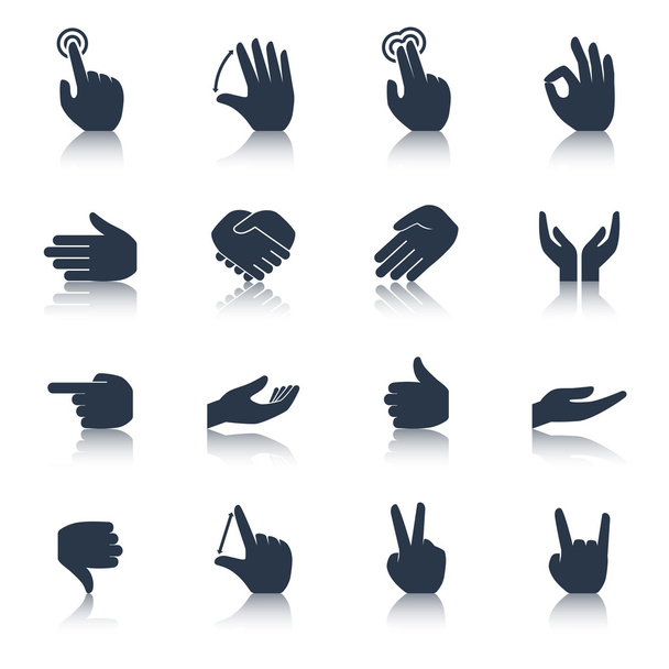 Hand Icons Black - Vector, Image