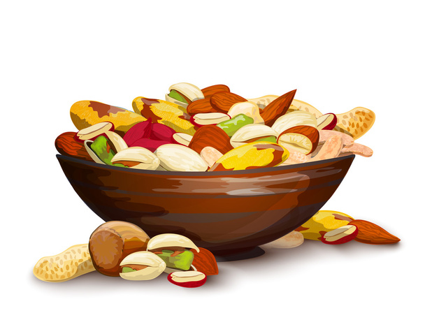 Cup With Nuts - Vector, Image