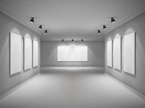 Interiér galerie realistické - Vektor, obrázek