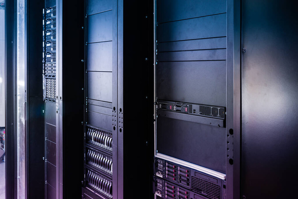 Shot of datacenter with server racks - Фото, зображення