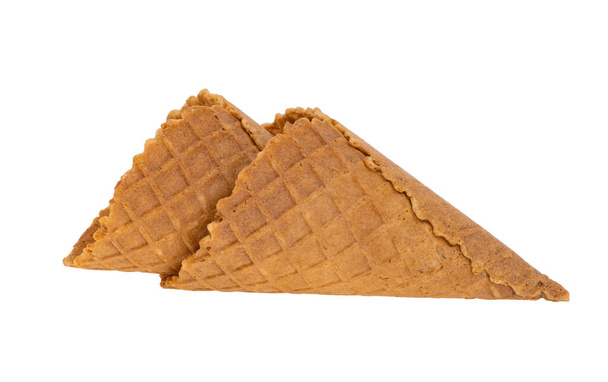 waffle cones isolated on white background - Photo, Image