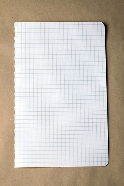 Checked note on craft paper background - Φωτογραφία, εικόνα