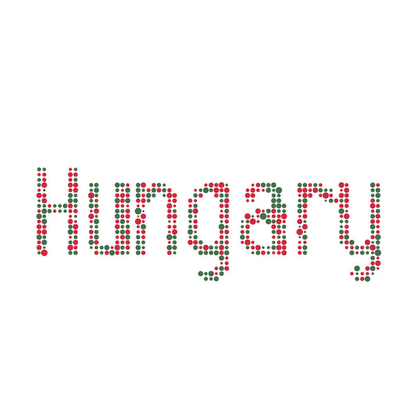 Hongarije Silhouet Pixelvormige patroon kaart illustratie - Vector, afbeelding