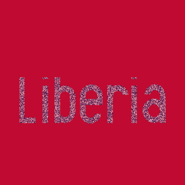 Libéria Silhueta Pixelado ilustração mapa padrão - Vetor, Imagem