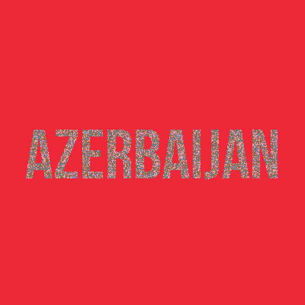 Azerbaijão Silhueta Pixelado ilustração mapa padrão - Vetor, Imagem