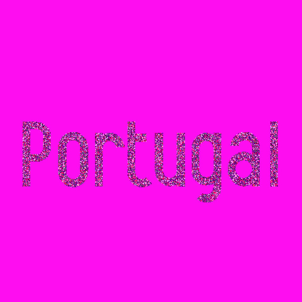 Portugal Silhouet GePixelde patroon kaart illustratie - Vector, afbeelding