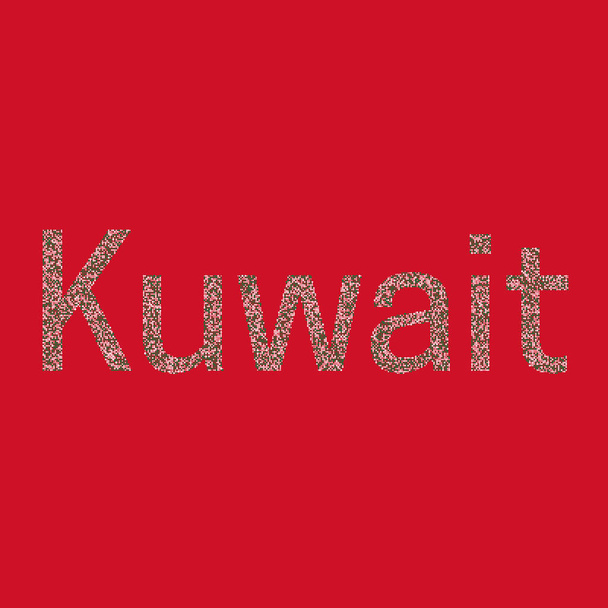 Kuwait Silhouette Pixelated modello mappa illustrazione - Vettoriali, immagini