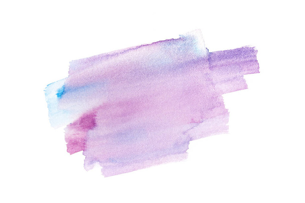 Close-up of purple and blue abstract watercolor trendy art for design project as background for invitation or greeting cards, flyer, poster, presentation - Photo, image