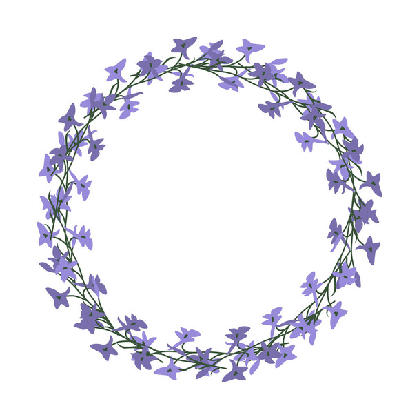Decorative floral wreath with larkspur flowers - Vettoriali, immagini