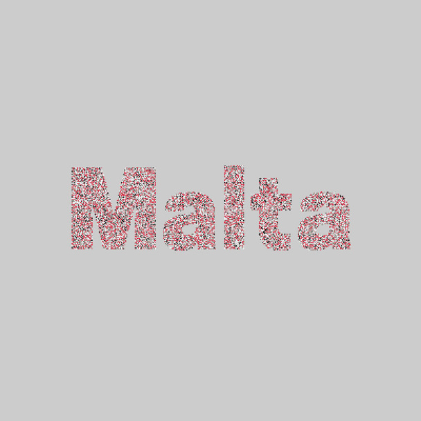 Malta Silhouet GePixelde patroon kaart illustratie - Vector, afbeelding