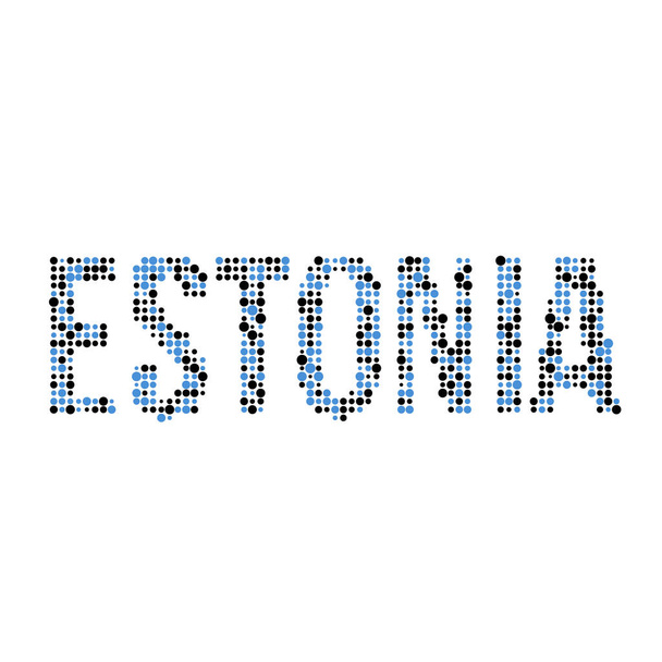 Estland Silhouet GePixelde patroon kaart illustratie - Vector, afbeelding