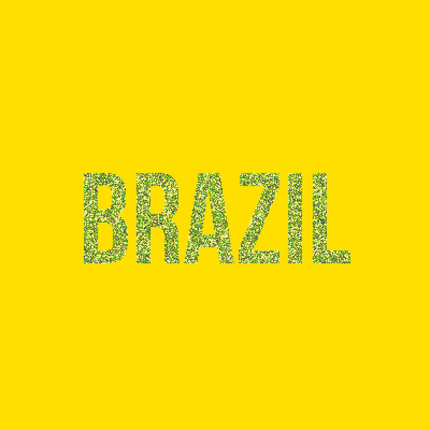 Brazilië Silhouet Pixelated patroon kaart illustratie - Vector, afbeelding