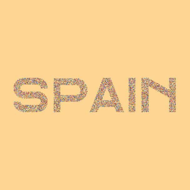 Espanha Silhueta Pixelado ilustração mapa padrão - Vetor, Imagem