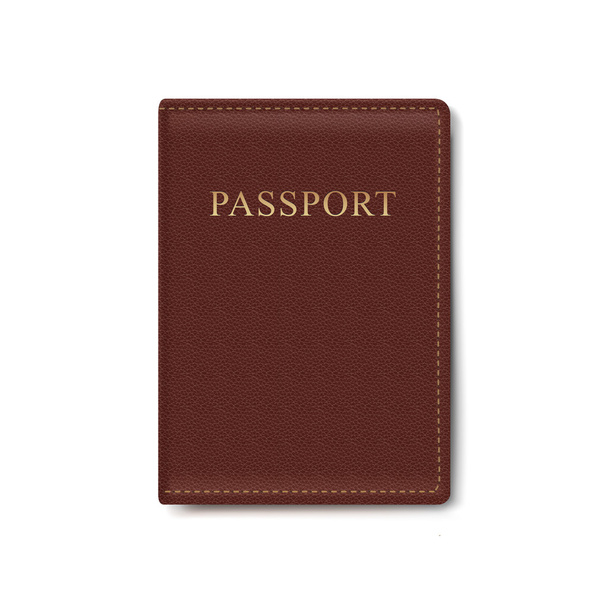 分離されたパスポートのベクトル革カバー - ベクター画像