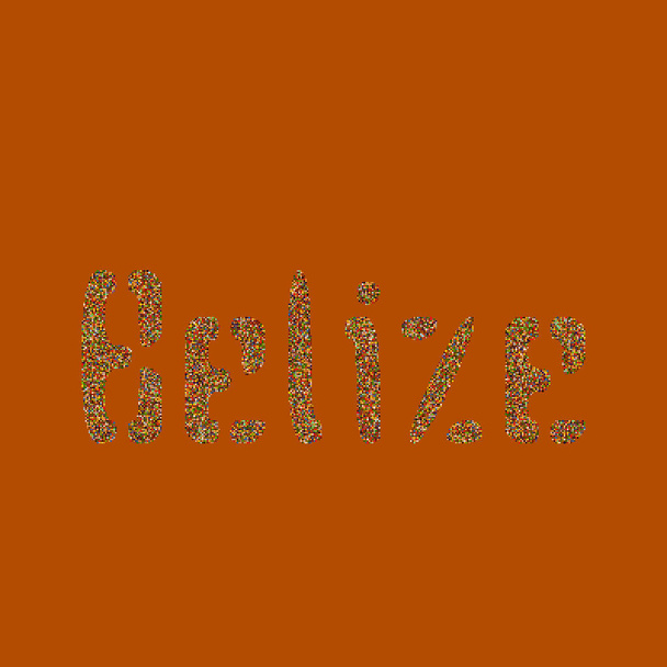 Belize Silhouette Illustration de carte de motif pixélisé - Vecteur, image