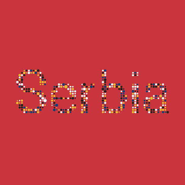 Sérvia Silhueta Pixelado ilustração mapa padrão - Vetor, Imagem