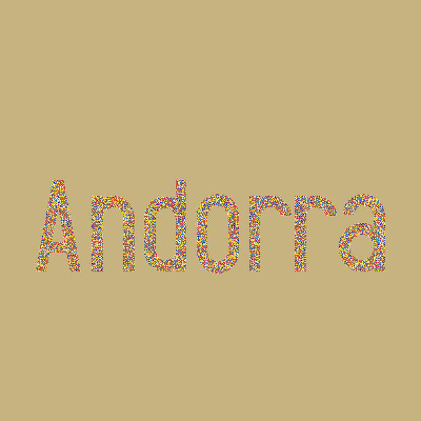 Andorra Silhouette Pixelated pattern map illustration - Вектор, зображення