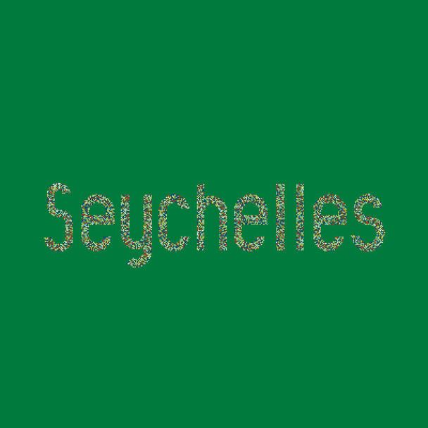 Seychelles Silhouette Illustration de carte de motif pixellisé - Vecteur, image