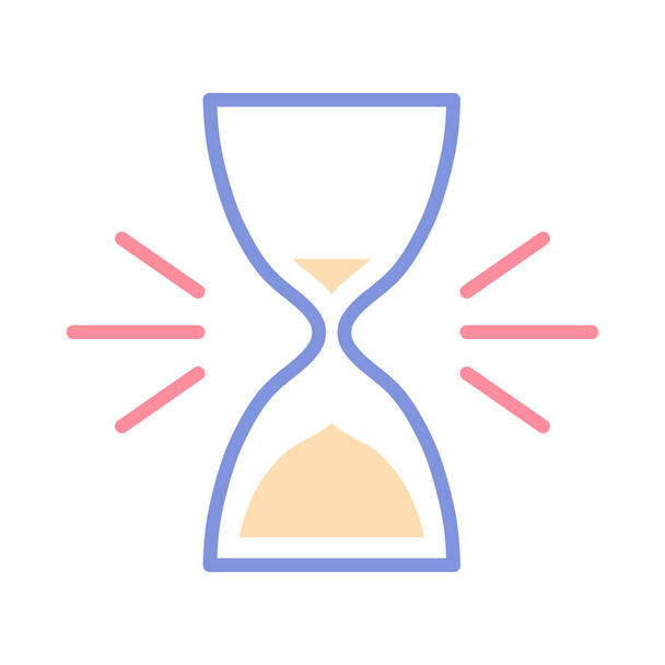 Sand clock icon in linear style. Hourglass vintage symbol. Time clock design concept. Retro vector illustration - Vektör, Görsel