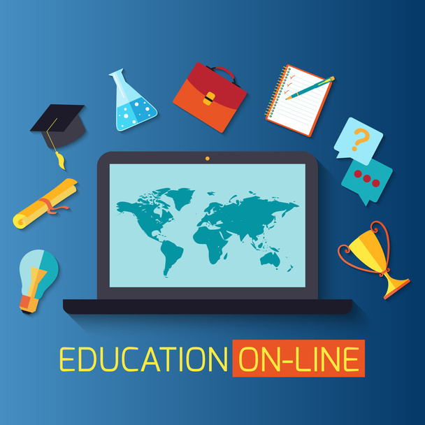 Concepto de banner web para la educación en línea
. - Vector, imagen