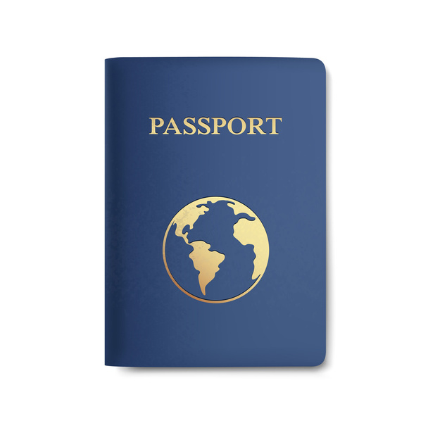 Vector Passport with Map Isolated on White - Vector, Image