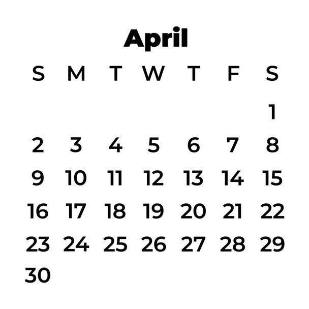 April calendar 2023. Calendar icon. Classic style - Διάνυσμα, εικόνα