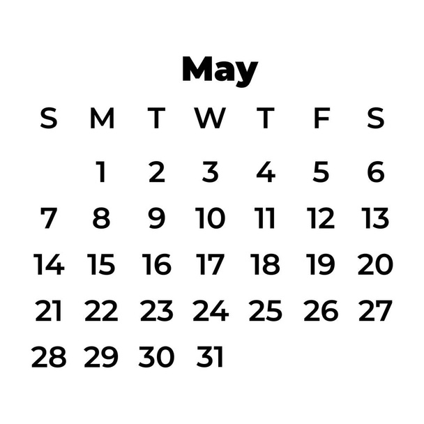May calendar 2023. Calendar icon. Classic style - Vector, afbeelding