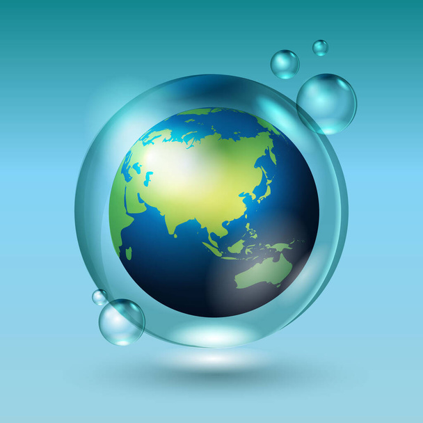 Día Mundial del Agua. Globe Concept diseño para cartel de banner. - Vector, imagen