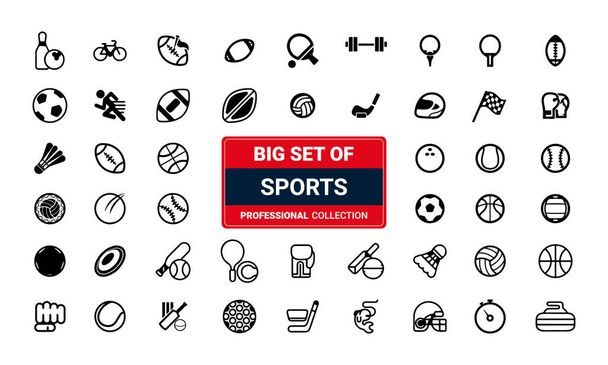 スポーツ用品アイコンセットベクトル白い背景ベクトルイラスト - ベクター画像