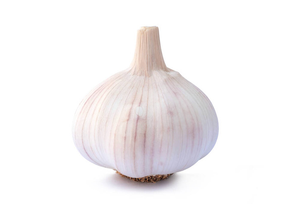 raw garlic isolated on white background - Fotó, kép