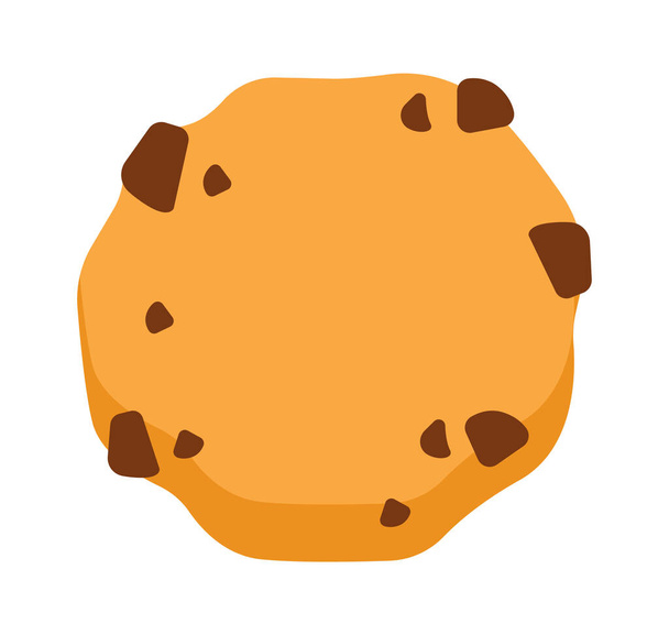 Galleta de chocolate. Icono de panadería. Ilustración vectorial - Vector, Imagen