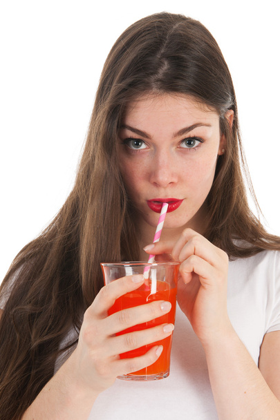 Girl drinking lemonade - Fotoğraf, Görsel