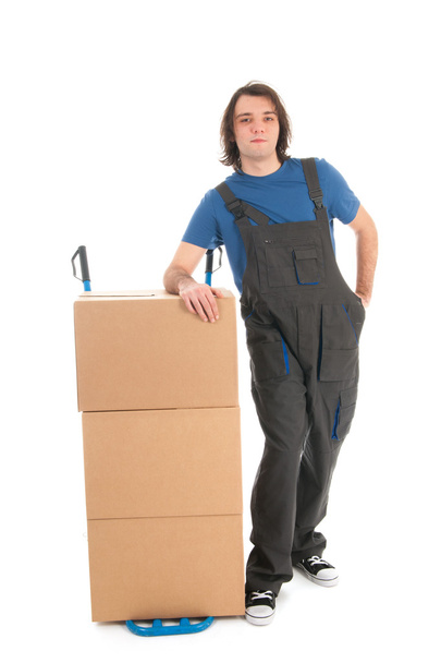 Man with hand truck - Photo, Image