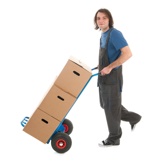 Man with hand truck - Photo, image