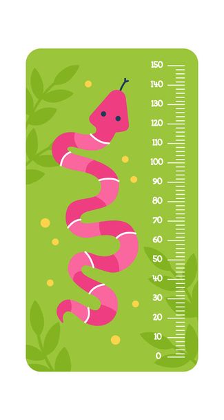 Childish Meter with Snake Cartoon Animal. Vector illustration - Vector, Image