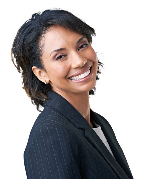 Her professional style is friendly and approachable. Studio portrait of a successful businesswoman posing against a white background - Foto, immagini