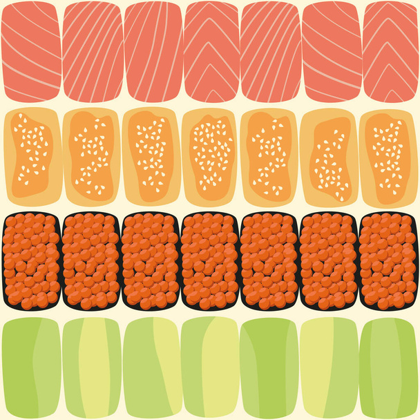 Fondo vectorial con rollos de sushi - Vector, Imagen