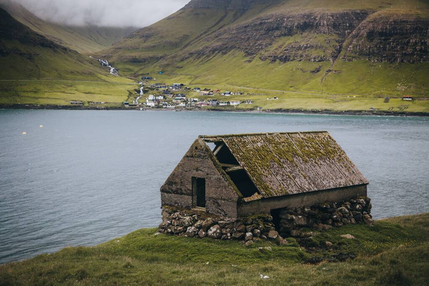 El pueblo de Bour en Vagar, Islas Feroe - Foto, Imagen