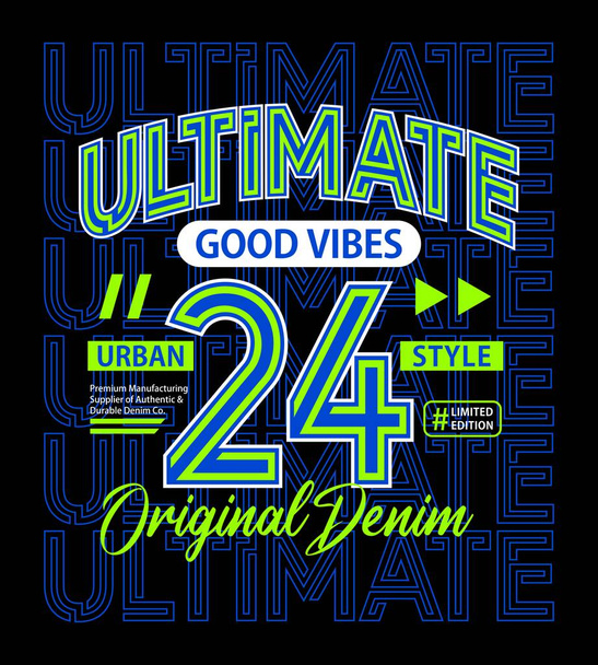 Ultimate good vibes vector illustration of a set of numbers, t-shirt, and other - Vector, afbeelding