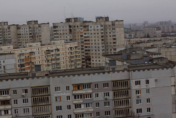 Разрушенная русскими войсками Северная Салтовка, война 2022, Харьков, Украина - Фото, изображение