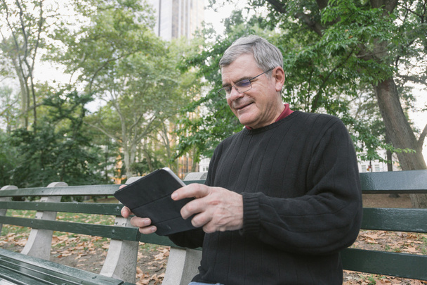 Senior Typing on Tablet - Photo, Image