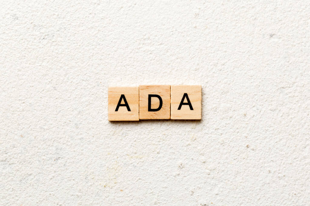 ADA word written on wood block. ADA text on table, concept. - Foto, Imagen
