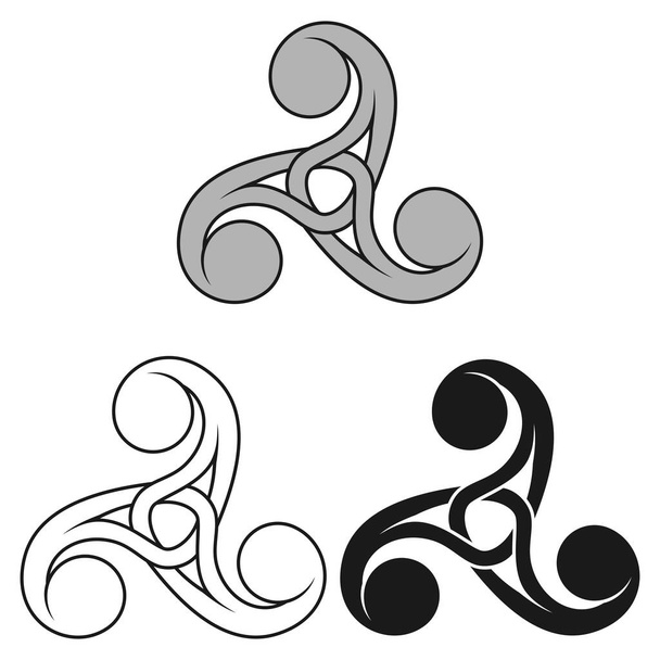Celtic triskele symbole vectoriel design noué au centre - Vecteur, image