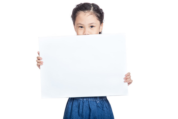Asian little girl hold a blank sign - Foto, Bild