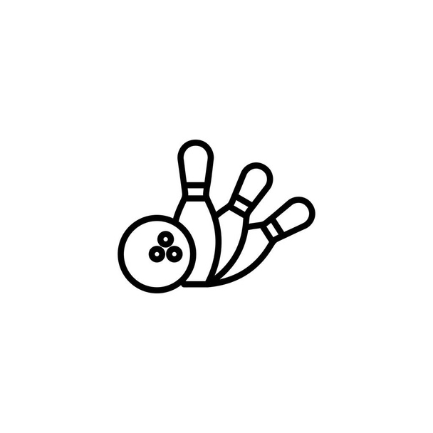 Icona del bowling. palla da bowling e pin segno e simbolo. - Vettoriali, immagini