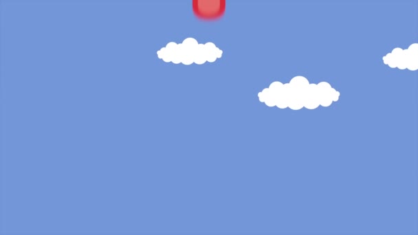 globo aire caliente viaje animación, 4k video animado - Metraje, vídeo